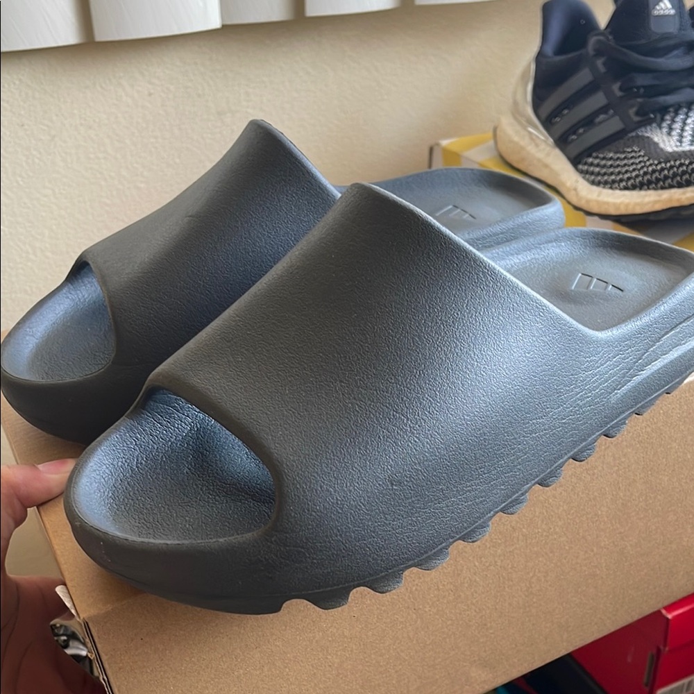 Adidas Gray Slide Sandals